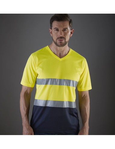 YOK-HVJ910-Hi-Vis Top Cool Super Light V-Neck T-Shirt